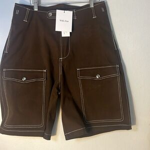 With jean bermuda baggy short